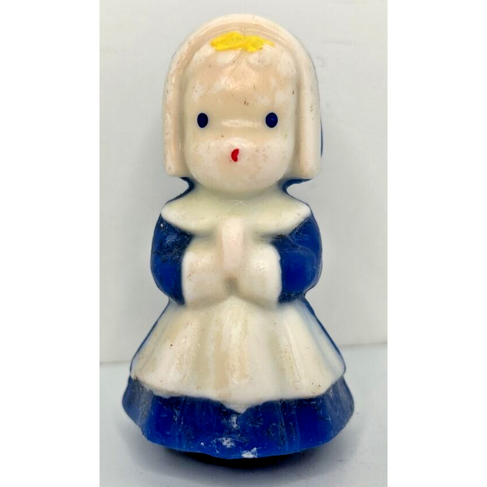 Vintage Gurley Pilgrim Girl Thanksgiving Candle 3"‎ SKU H529